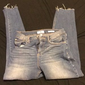 Black Daisy high rise straight crop jean